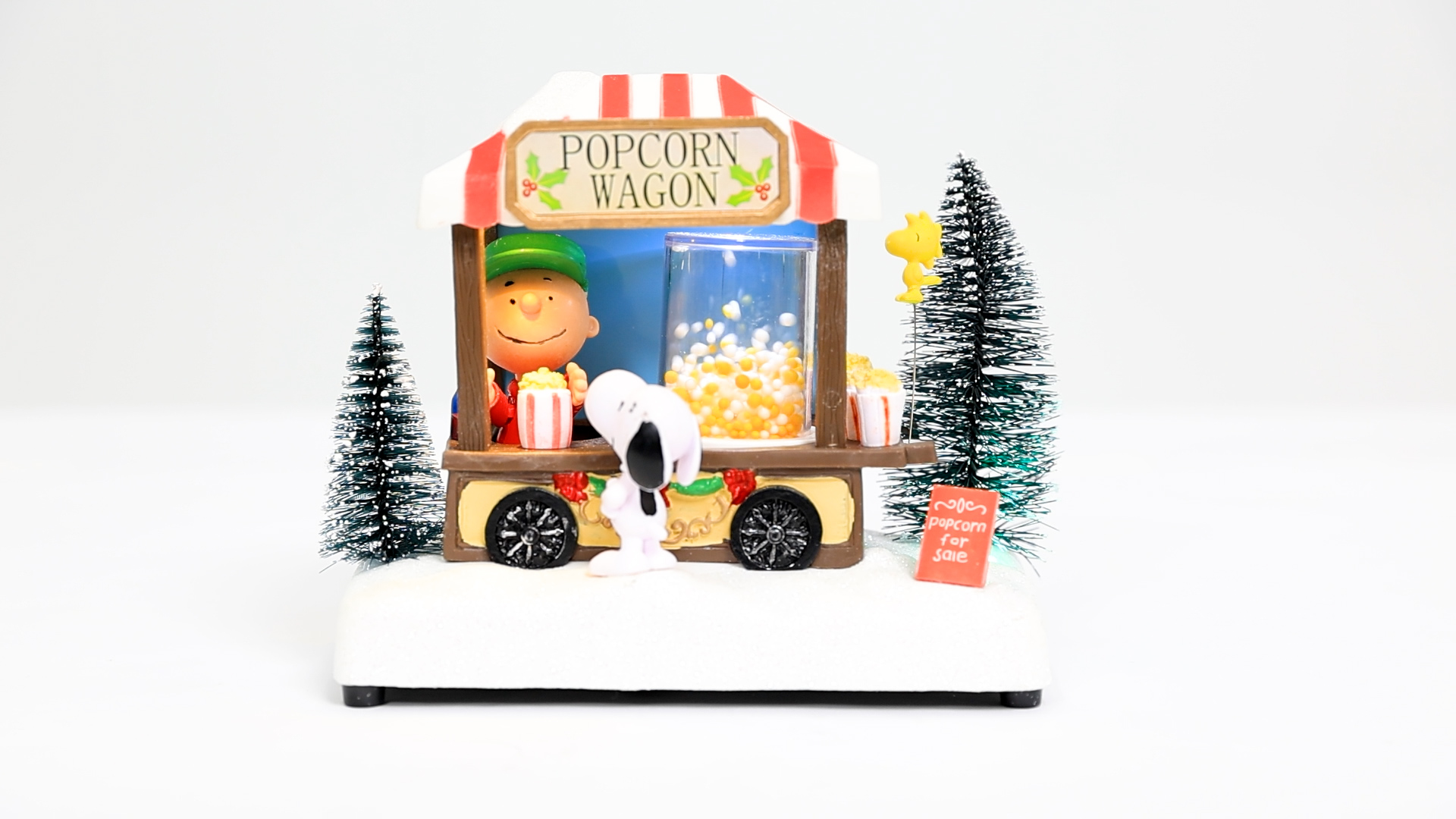 KAPN5191 Kurt Adler Peanuts Musical LED Light Up Popcorn Wagon Tablepiece Figure